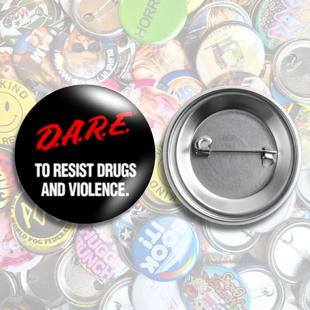 Nostalgic Pop Culture Brands Pin Back Buttons