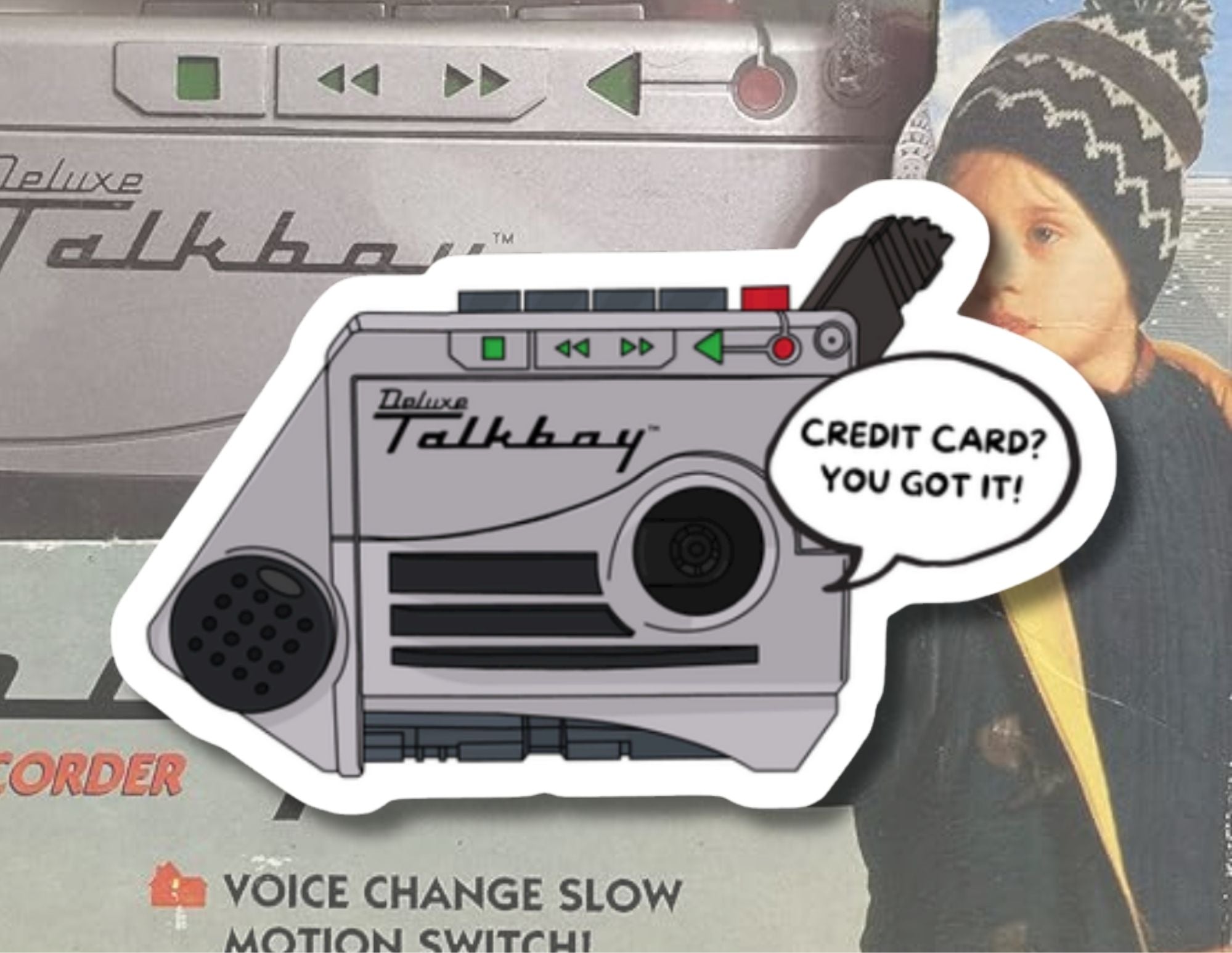 Home Alone Talkboy Toy Vinyl Sticker