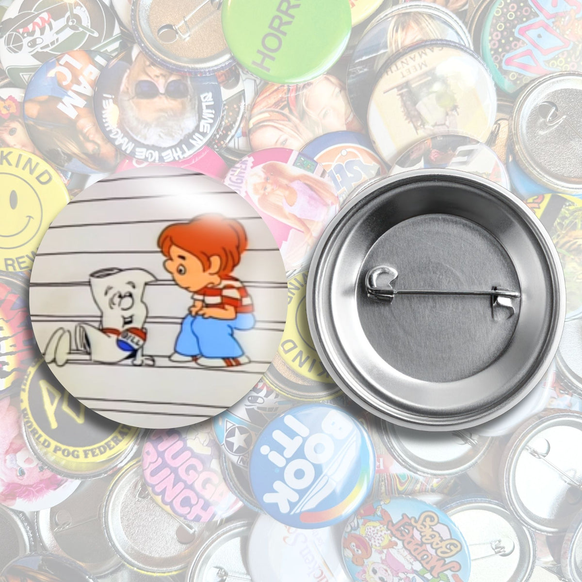 Nostalgic Pop Culture Brands Pin Back Buttons