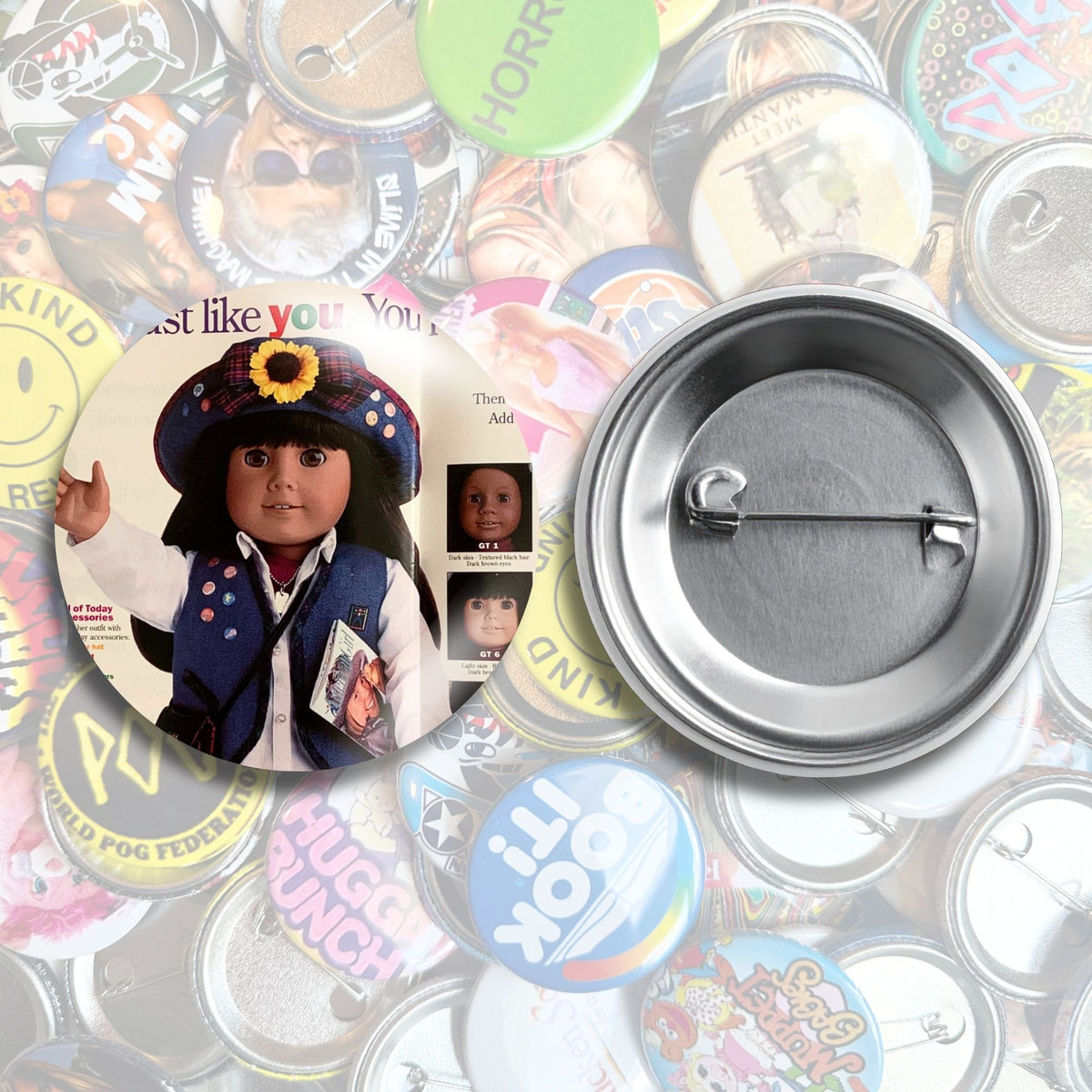 Nostalgic American Girl Pin Back Buttons
