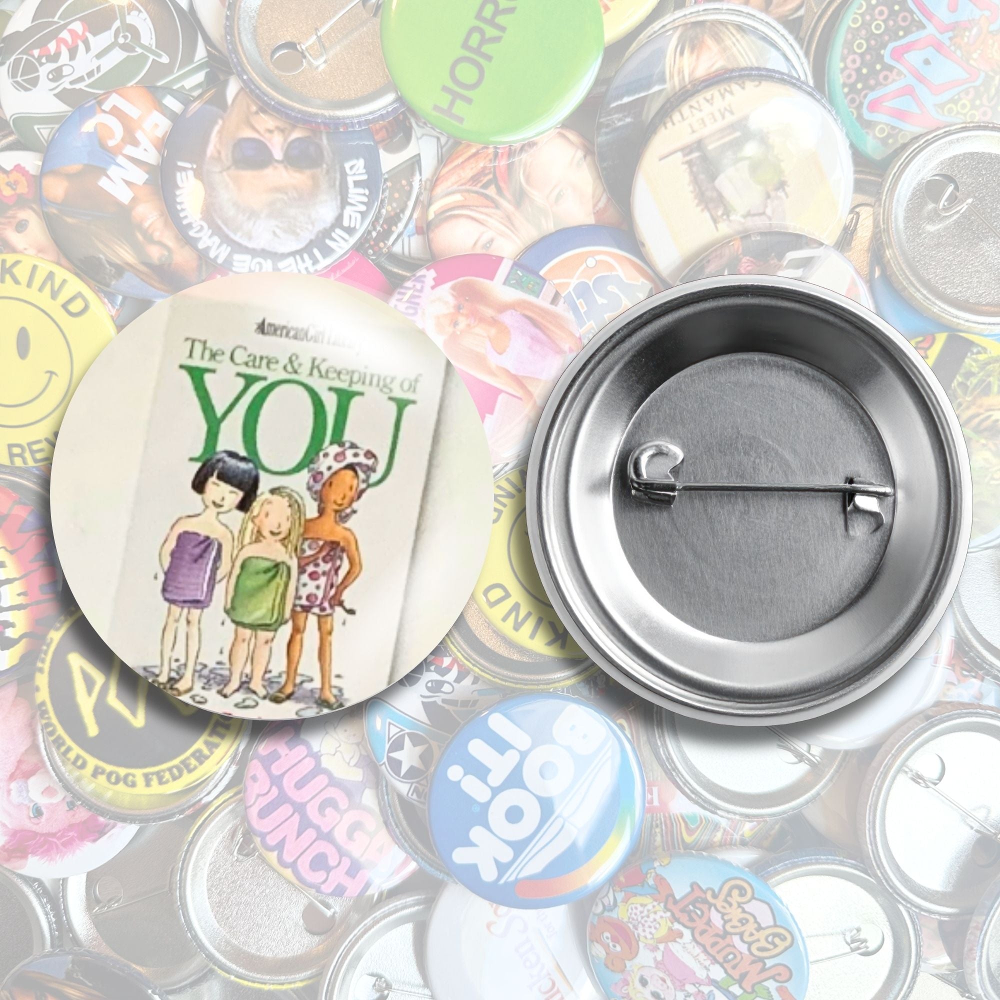 Nostalgic American Girl Pin Back Buttons