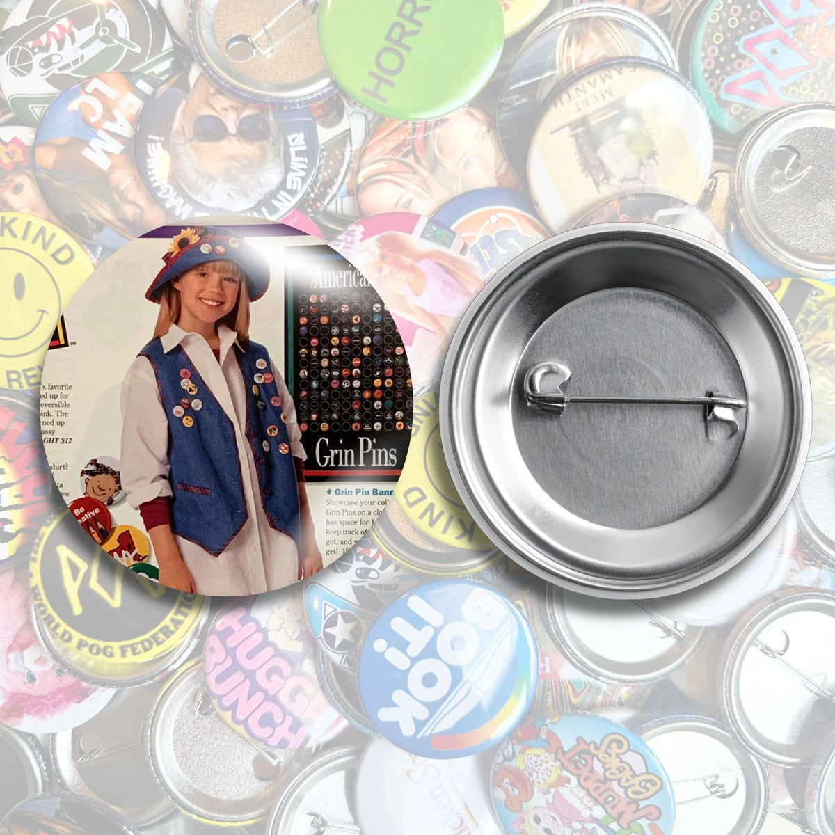 Nostalgic American Girl Pin Back Buttons