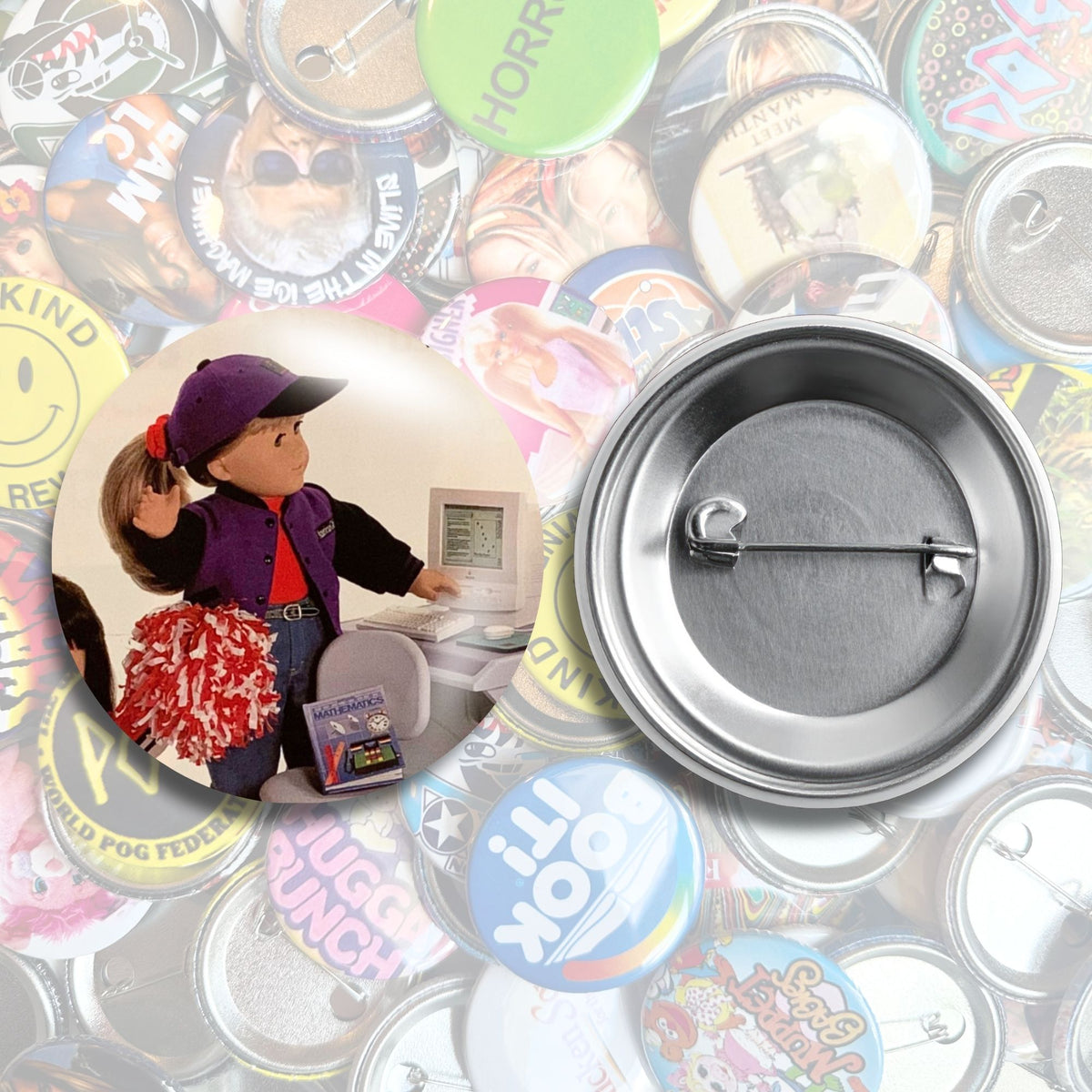 Nostalgic American Girl Pin Back Buttons