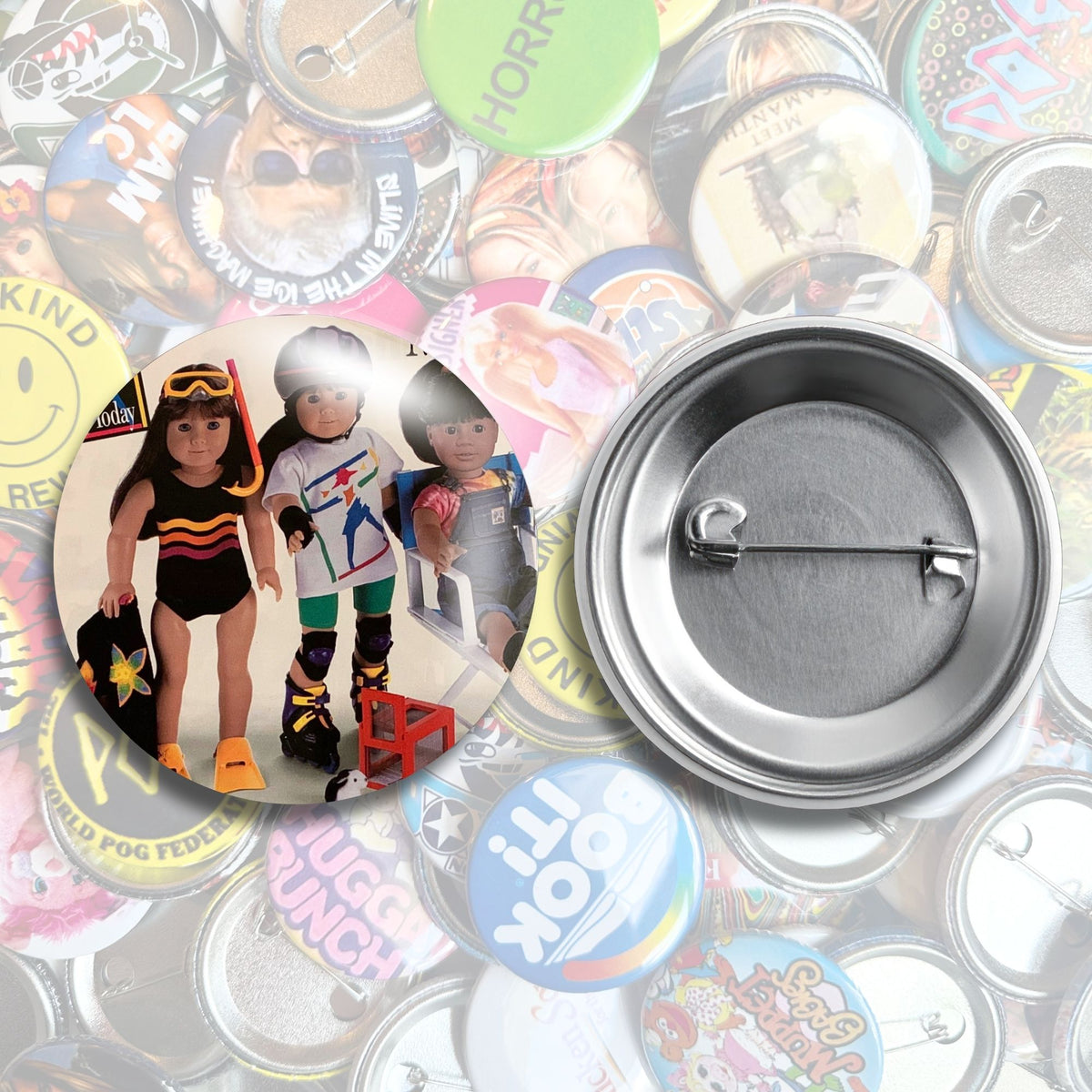 Nostalgic American Girl Pin Back Buttons
