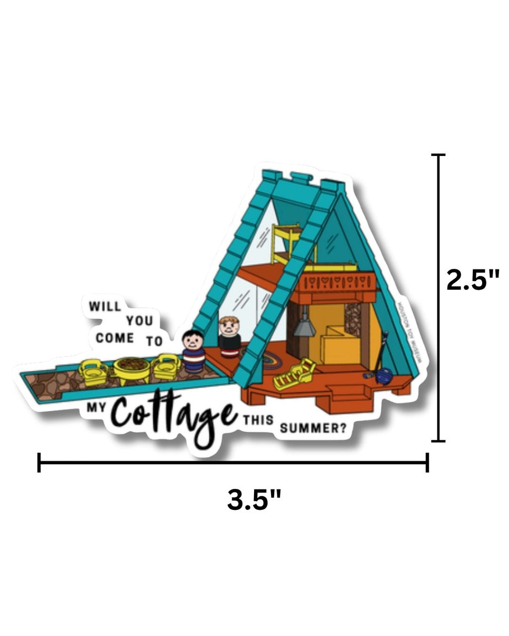 Little People Inspired Gay Hockey Boyfriends Cottage Sticker