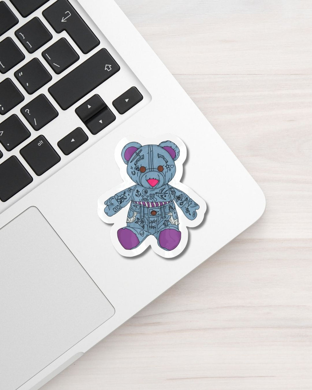 Tattooed Doodle Bear Vinyl Sticker