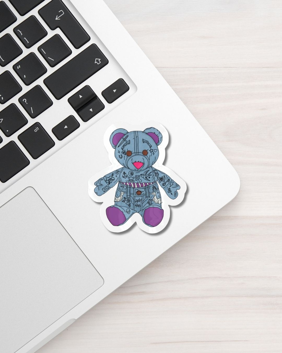 Tattooed Doodle Bear Vinyl Sticker