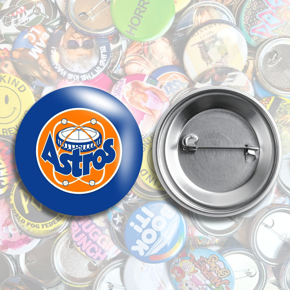 Nostalgic Houston Pin Back Buttons