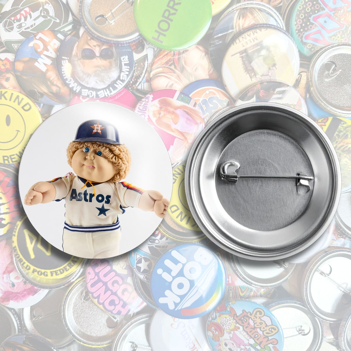 Nostalgic Houston Pin Back Buttons