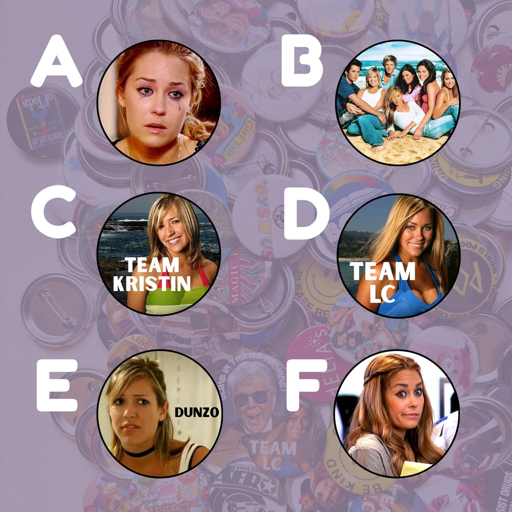 Laguna Beach & The Hills Nostalgic Pin Back Buttons