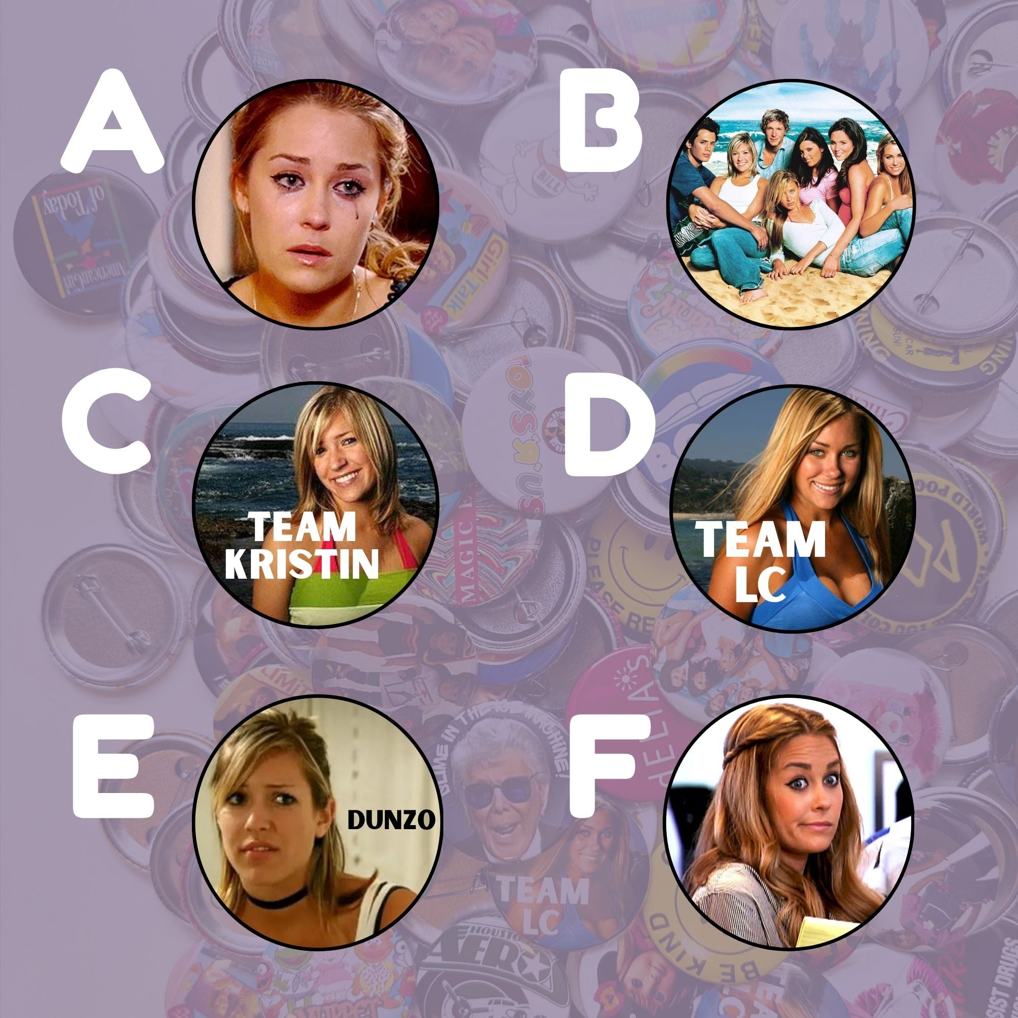 Laguna Beach & The Hills Nostalgic Pin Back Buttons