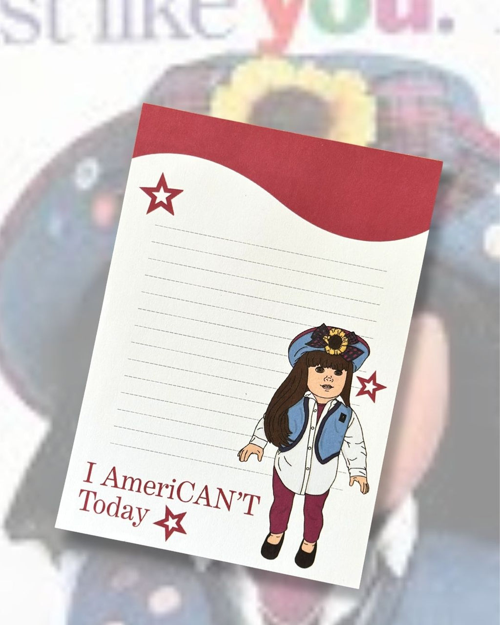 90s American Girl 'American't' Notepad
