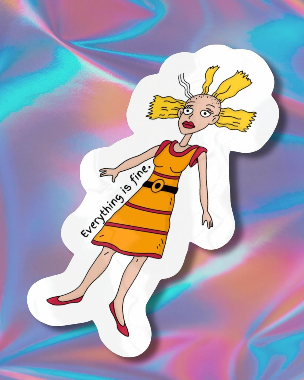 90s Cartoon Cynthia 'Everything Is Fine" Vinyl Sticker