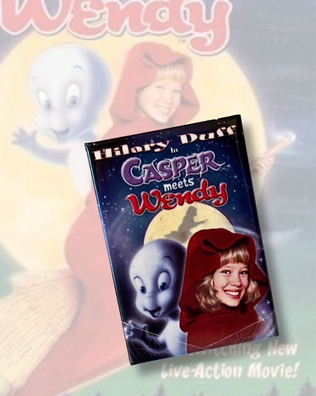 Nostalgic Halloween Pop Culture Magnet - Casper Meets Wendy