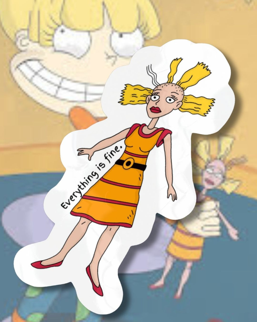 90s Cartoon Cynthia 'Everything Is Fine" Vinyl Sticker