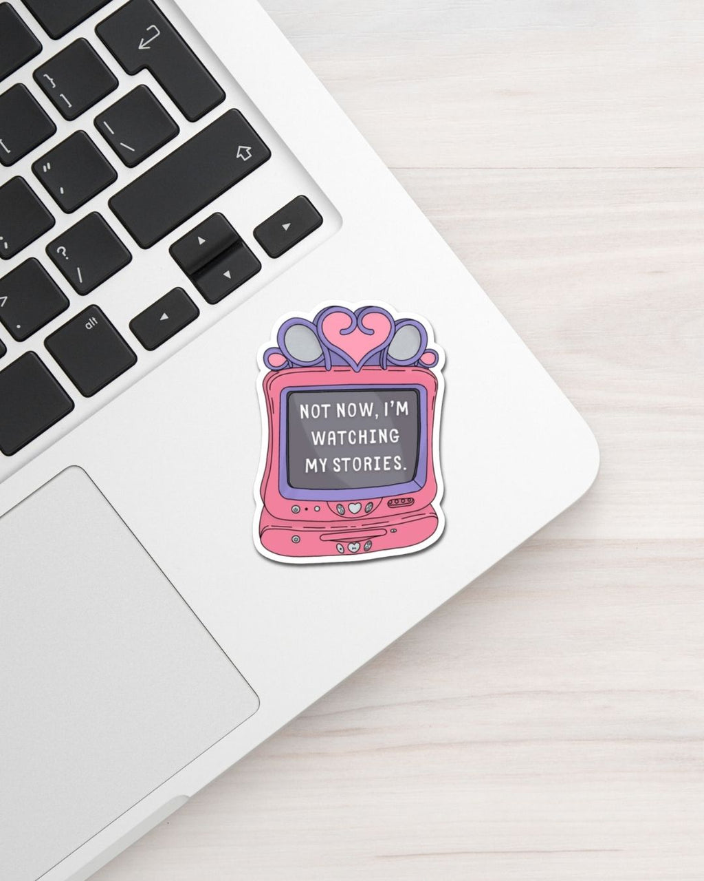 Y2k Princess Pink TV 'Watching My Stories' Sticker