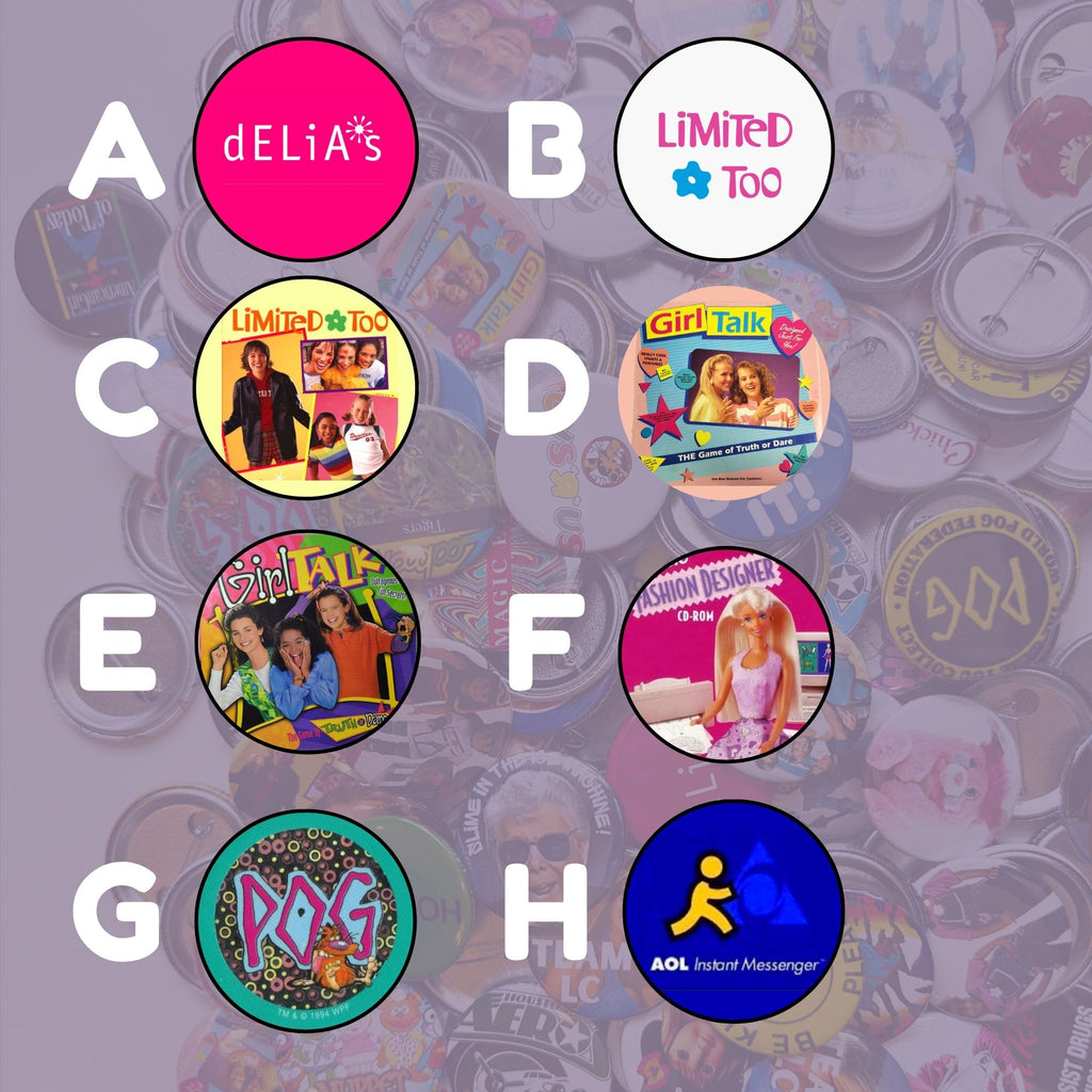 Nostalgic Pop Culture Brands Pin Back Buttons