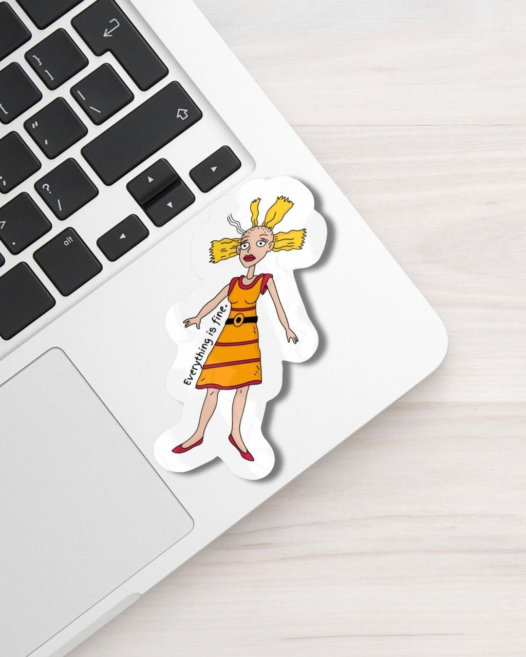 90s Cartoon Cynthia 'Everything Is Fine" Vinyl Sticker