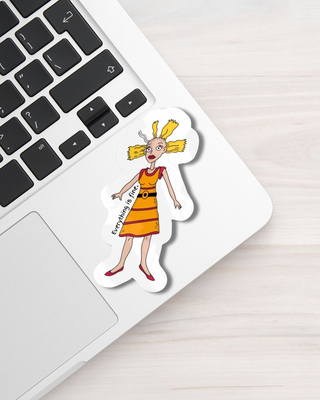 90s Cartoon Cynthia 'Everything Is Fine" Vinyl Sticker