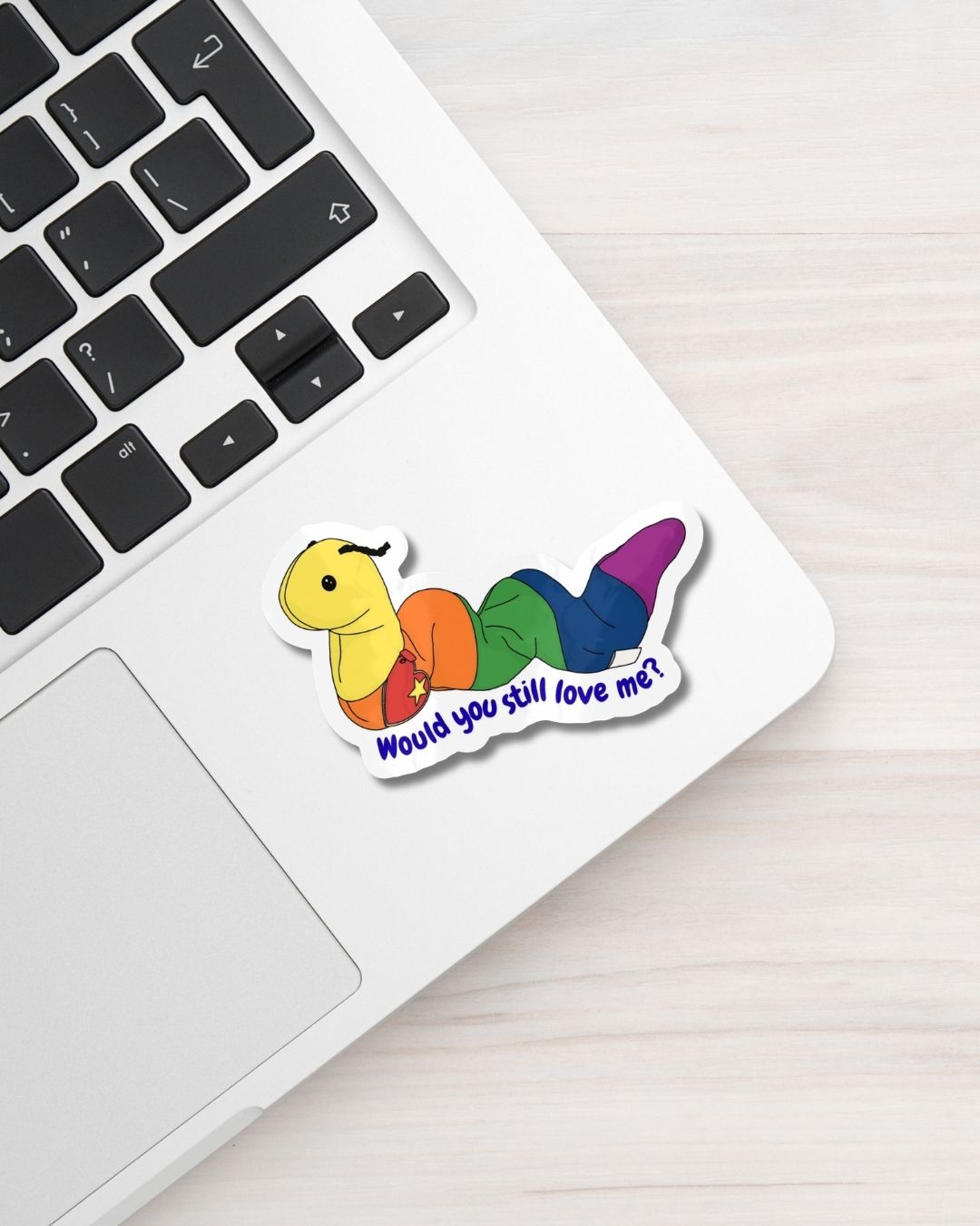 Worm Beanie 'Would you still love me?' Vinyl Sticker