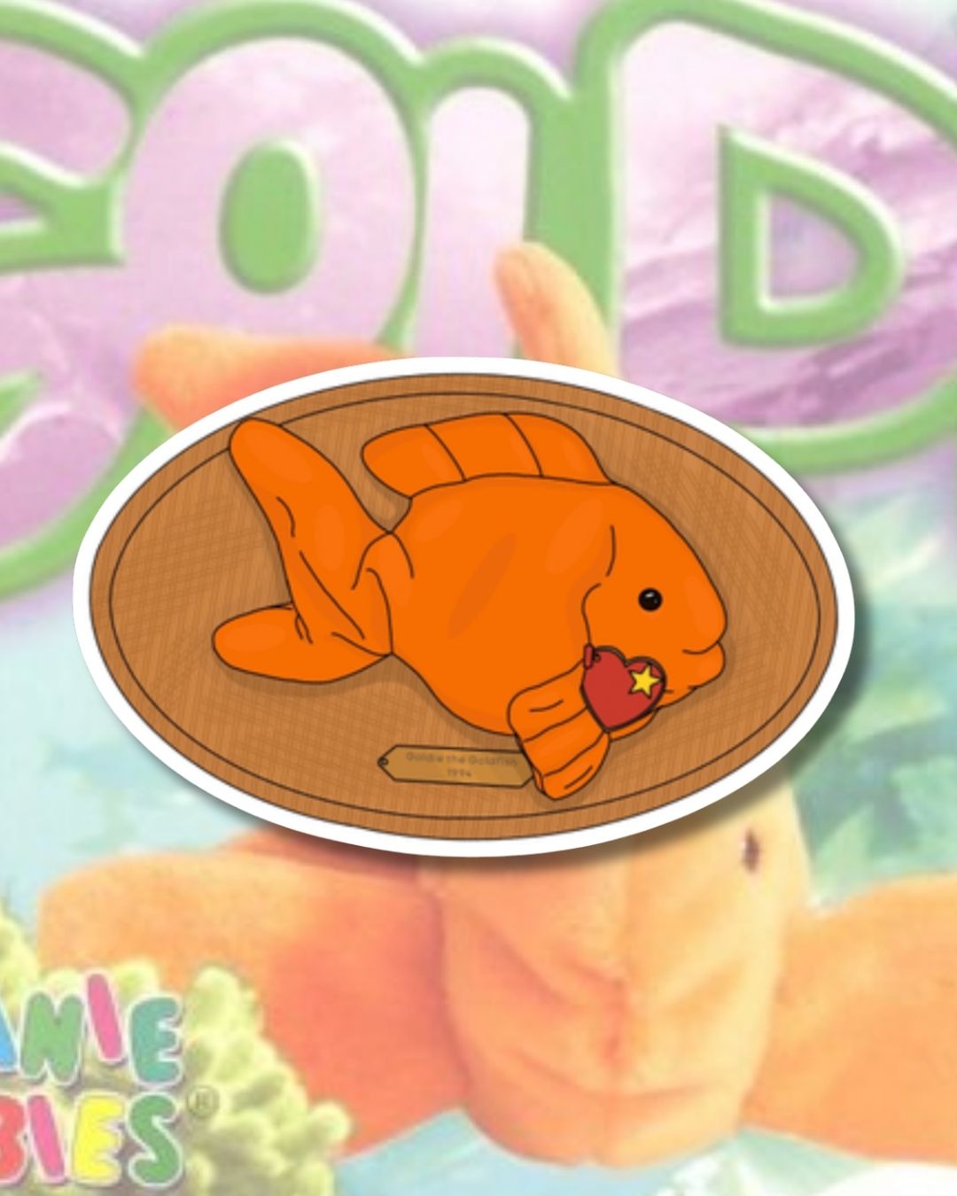 Goldfish Beanie Trophy Vinyl Sticker
