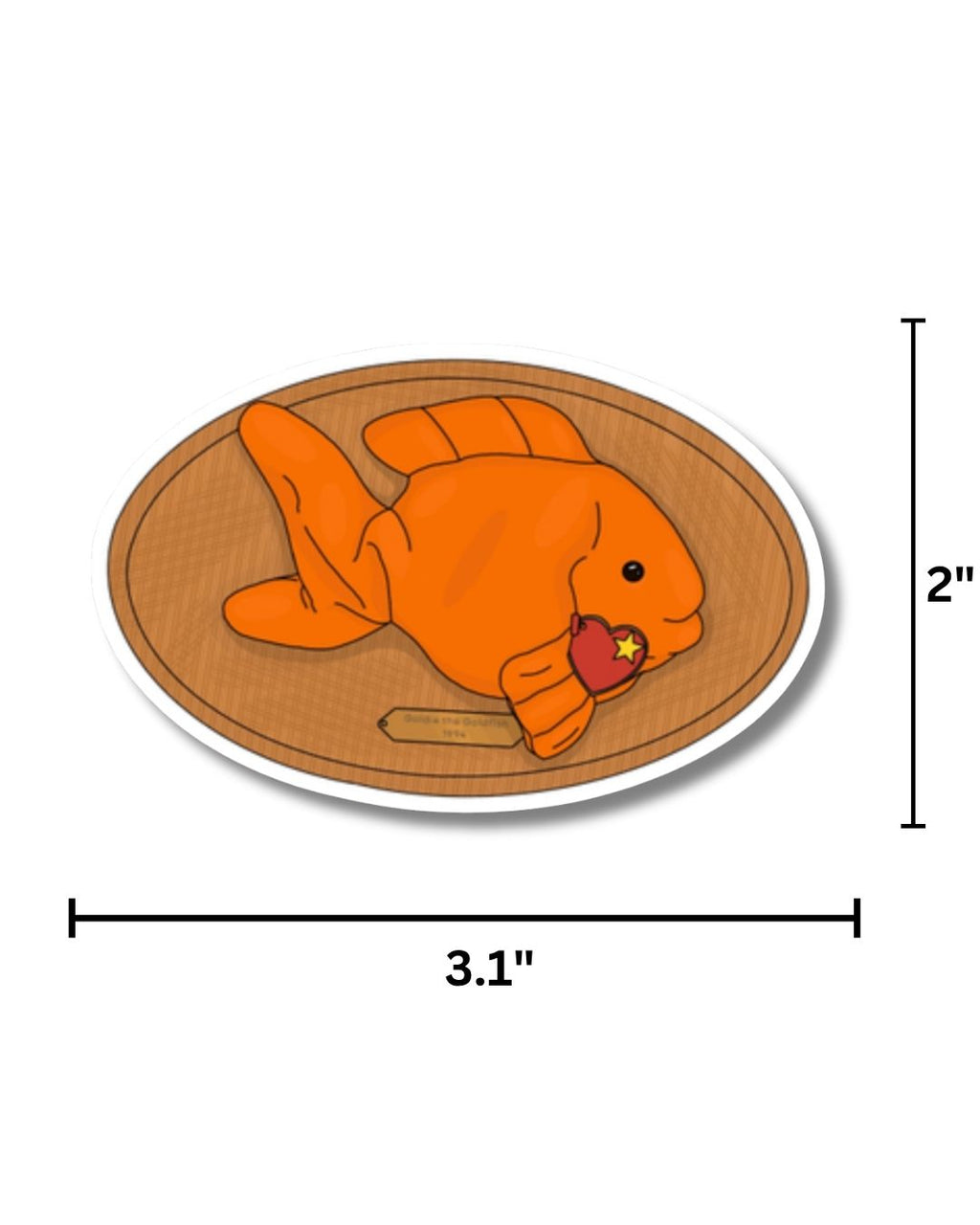 Goldfish Beanie Trophy Vinyl Sticker