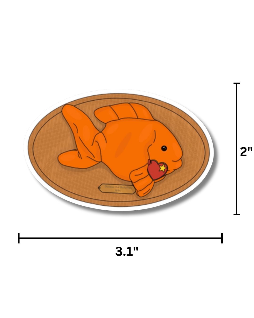 Goldfish Beanie Trophy Vinyl Sticker