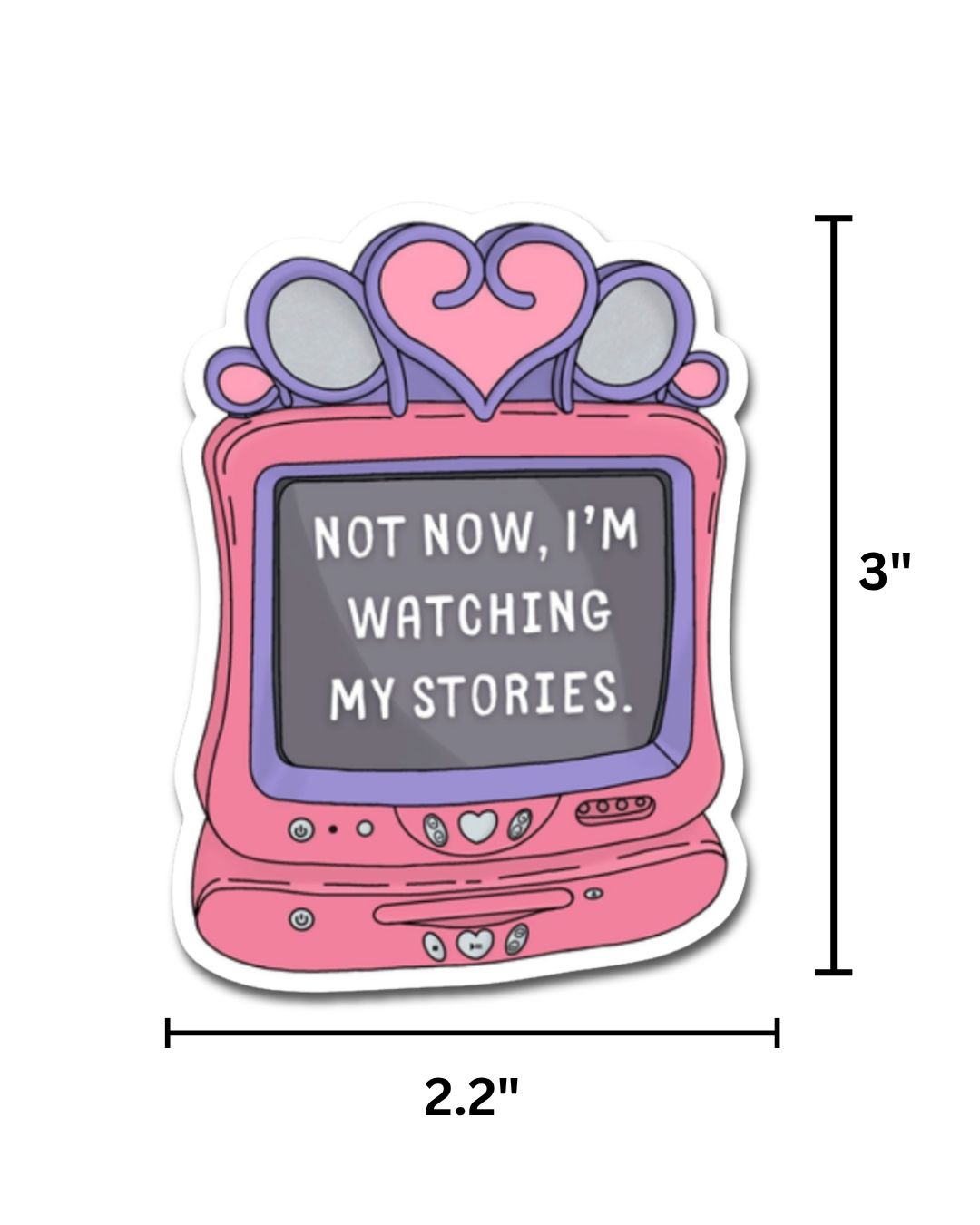 Y2k Princess Pink TV 'Watching My Stories' Sticker