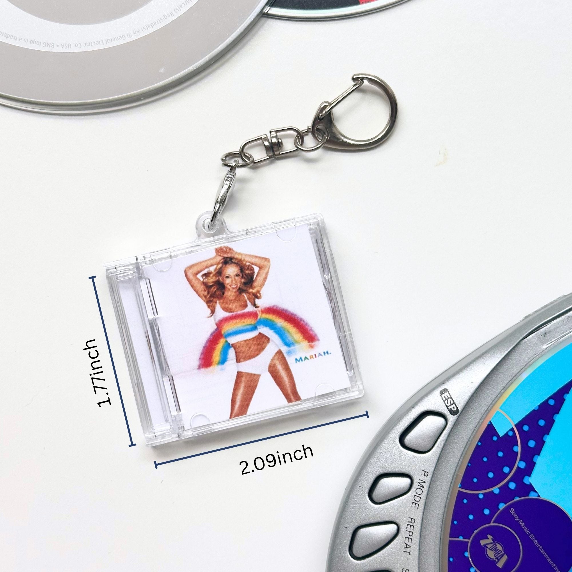 'Hit Clips' Mini CD Case Keychain - Mariah Carey Rainbow
