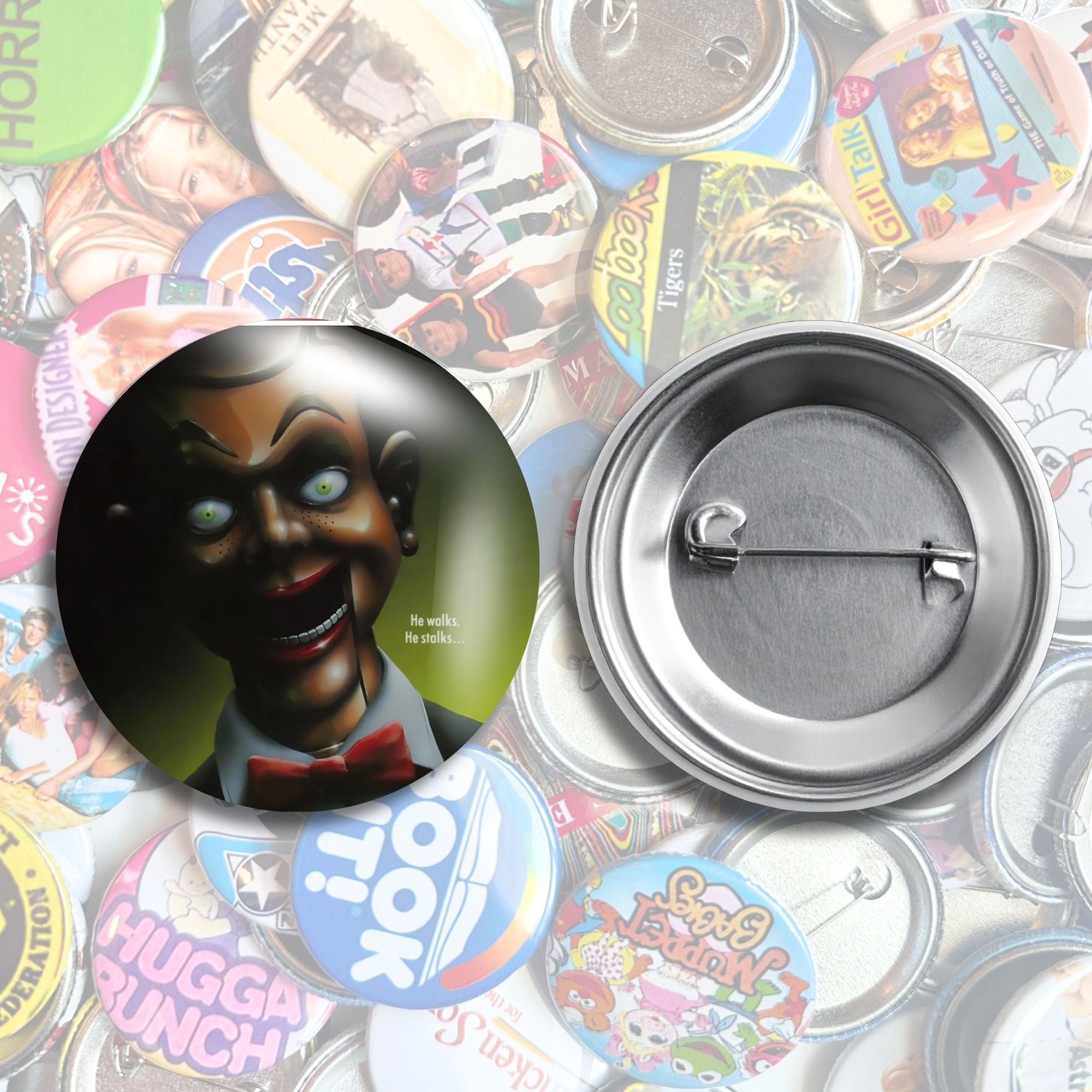Nostalgic Halloween Pop Culture Pin Back Buttons