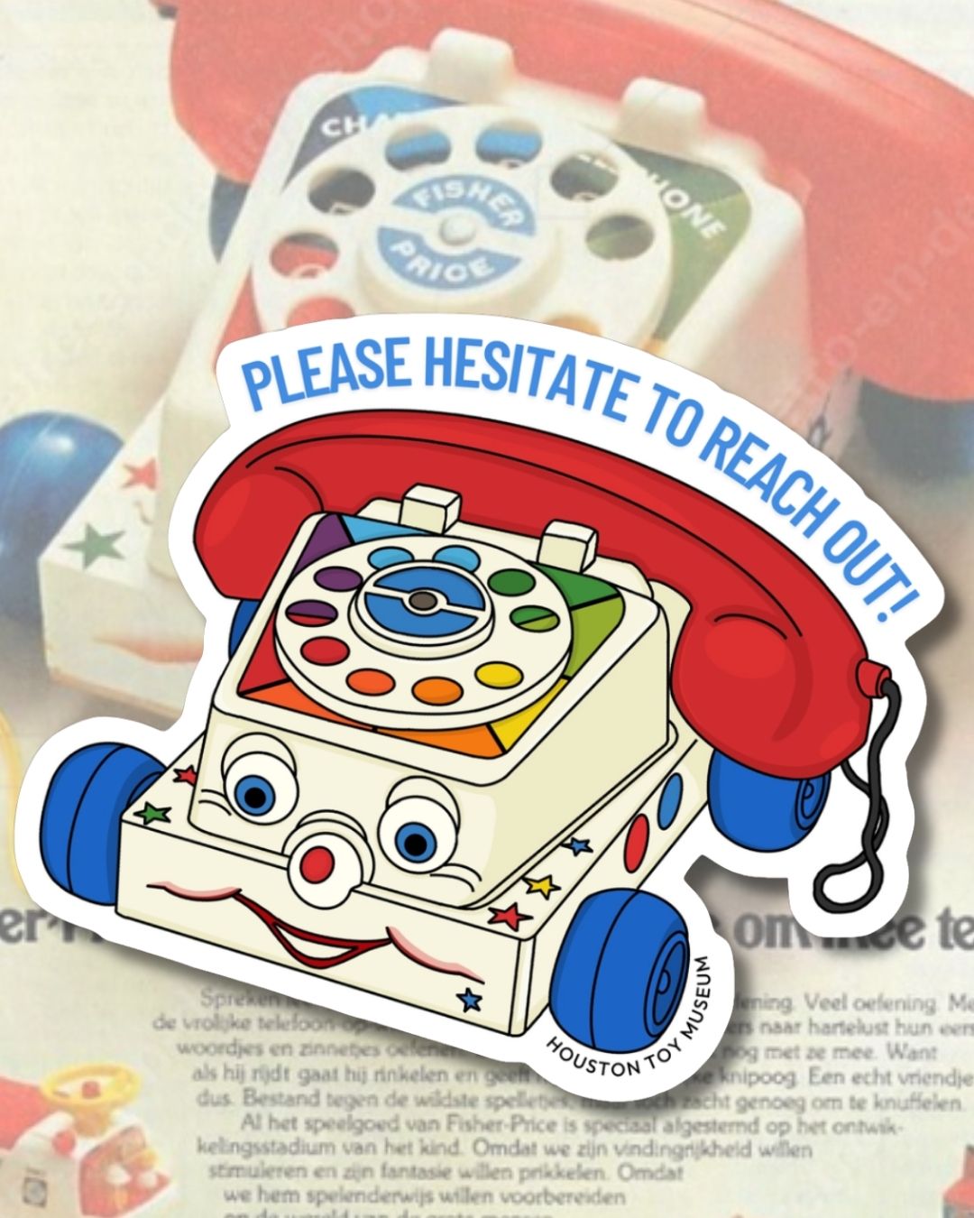 Chatter Phone "Please Hesitate to Reach Out" Die Cut Magnet