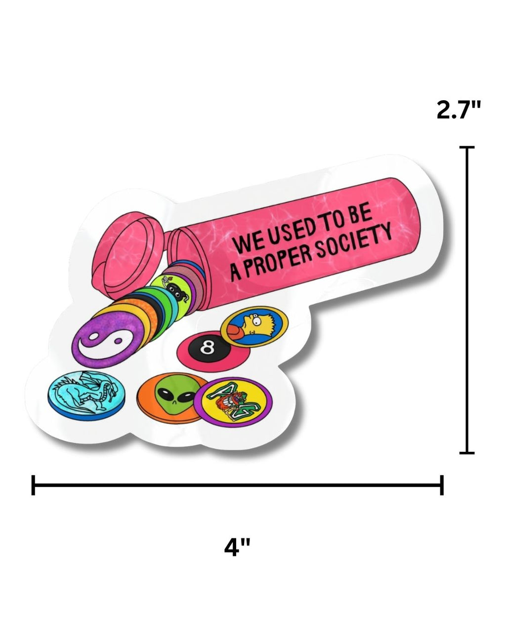 90s "Proper Society" POG Game Vinyl Sticker