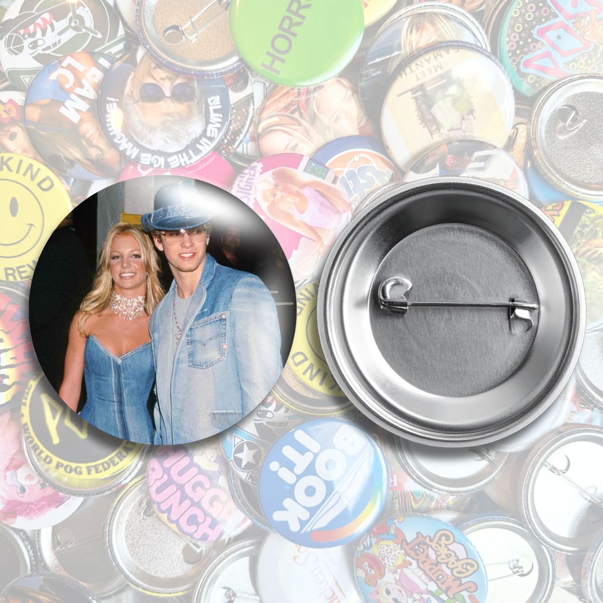 2000s Pop Music Nostalgia Pin Back Buttons