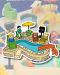 Classic Swimming Pool Toy Playset Vinyl Sticker