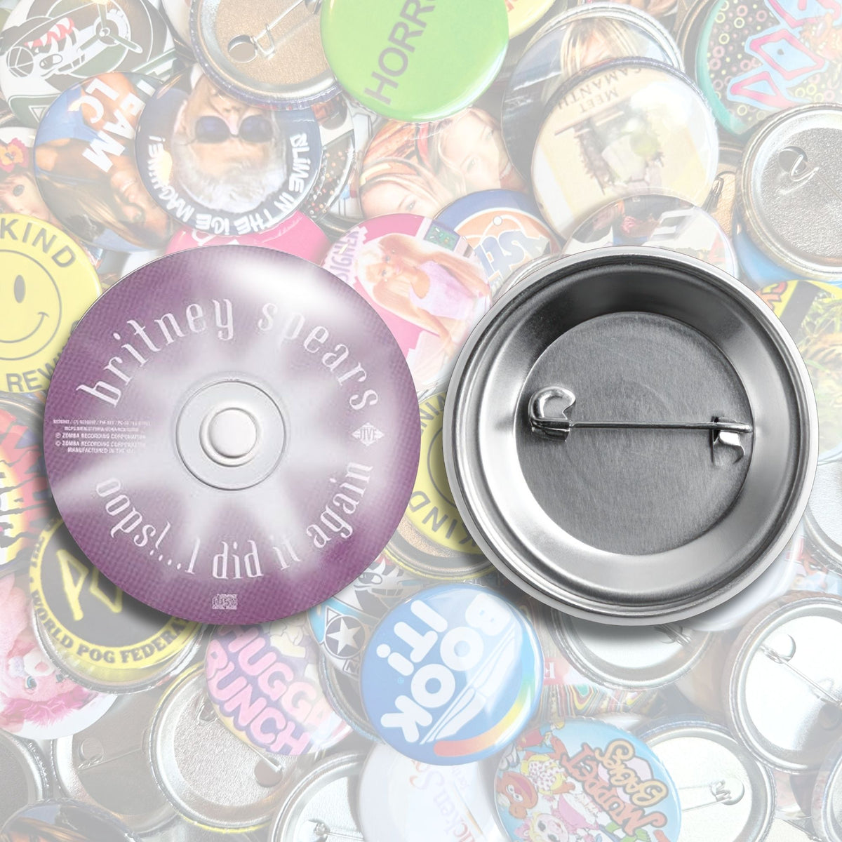 2000s Pop Music Nostalgia Pin Back Buttons