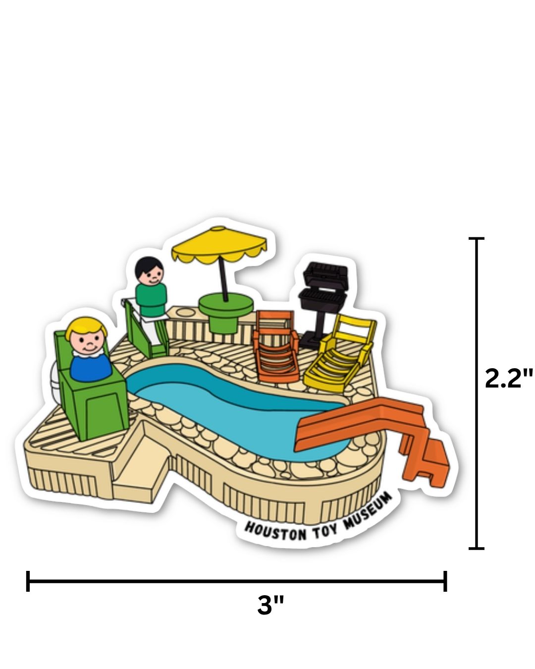 Classic Swimming Pool Toy Playset Vinyl Sticker