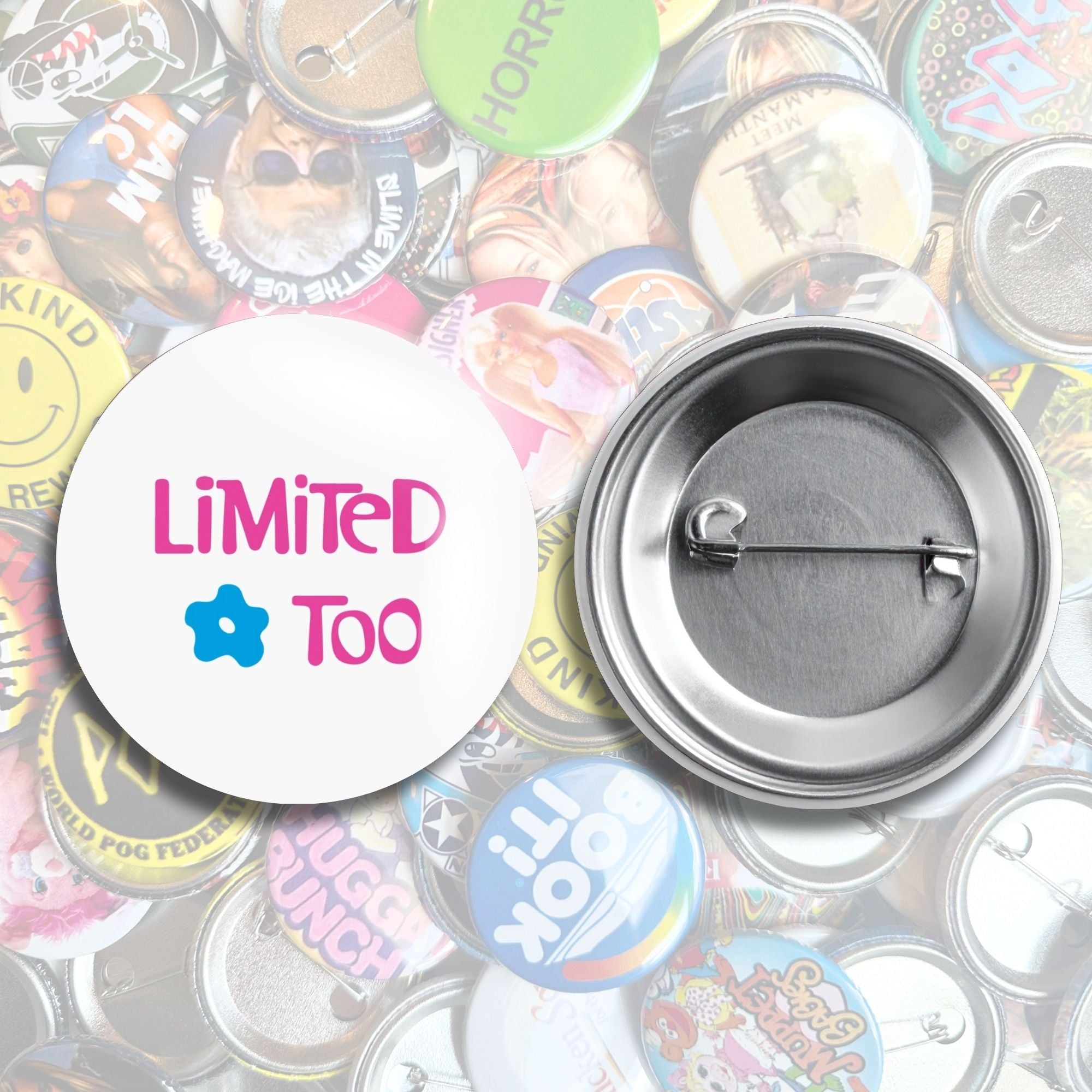 Nostalgic Pop Culture Brands Pin Back Buttons