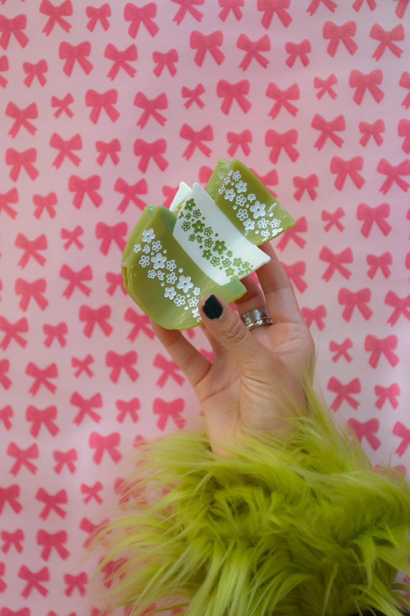 Green Retro Bowls Hair Claw by The Peach Fuzz